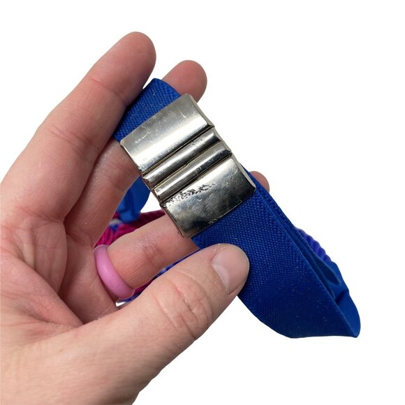 Vintage Rope Waist Belt in Pink and Blue One Size Adjustable Knot Detail - Picture 4 of 4